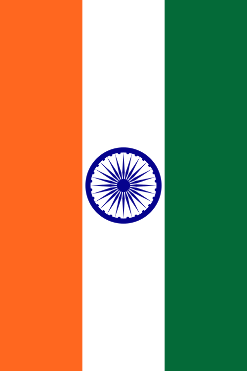 Correct Display of vertical National Flag of India as per the Flag Code 2002