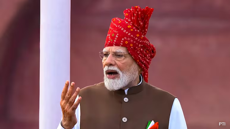 Prime Minister Narendra Modi's Tricolour Pocket Square at the 80th Independence Day Ceremony at Red Fort